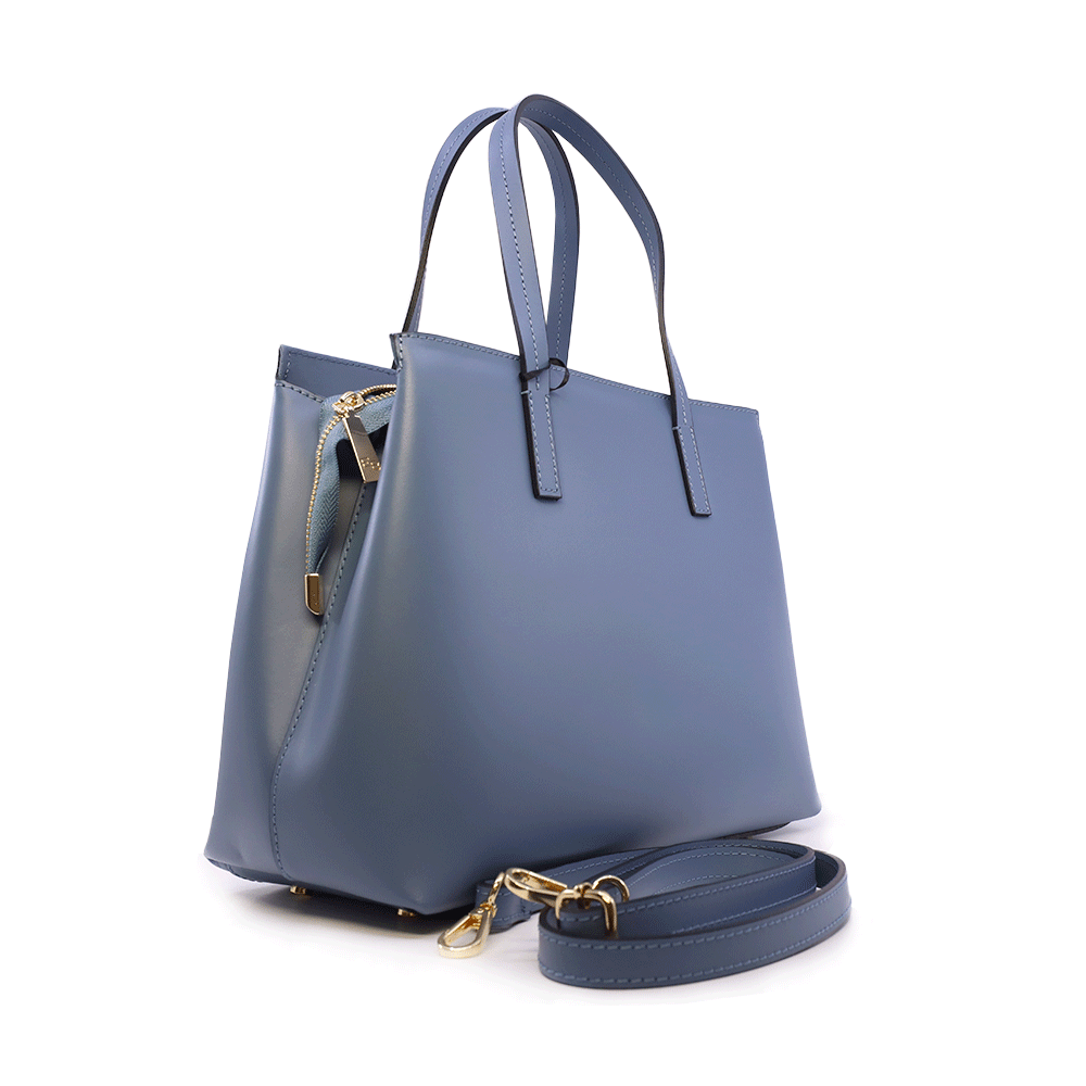 Poșetă tote femei Enzo Bertini albastră din piele 154posp1851AZ