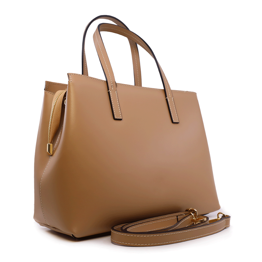 Poșetă tote femei Enzo Bertini camel din piele 154posp1851CA