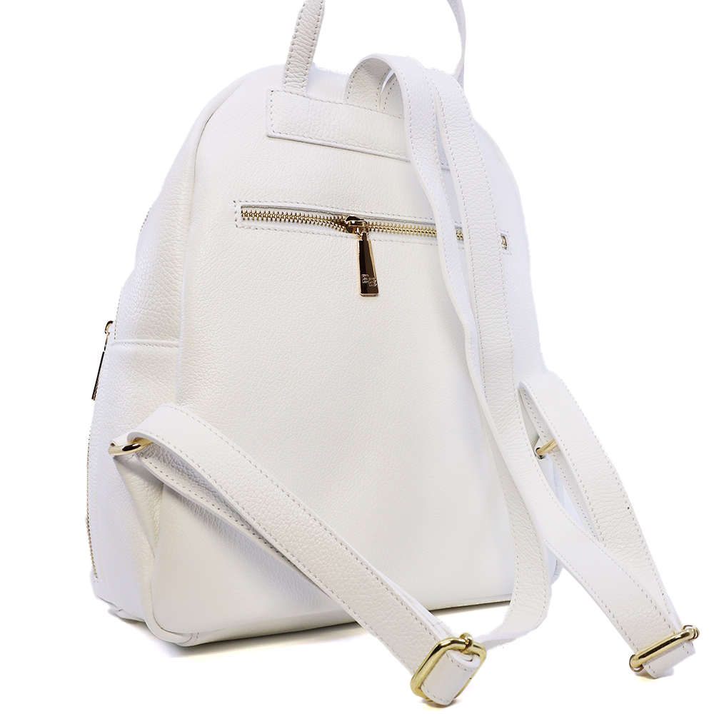 Rucsac femei Enzo Bertini alb din piele 154RUCP3375A - imagine 2