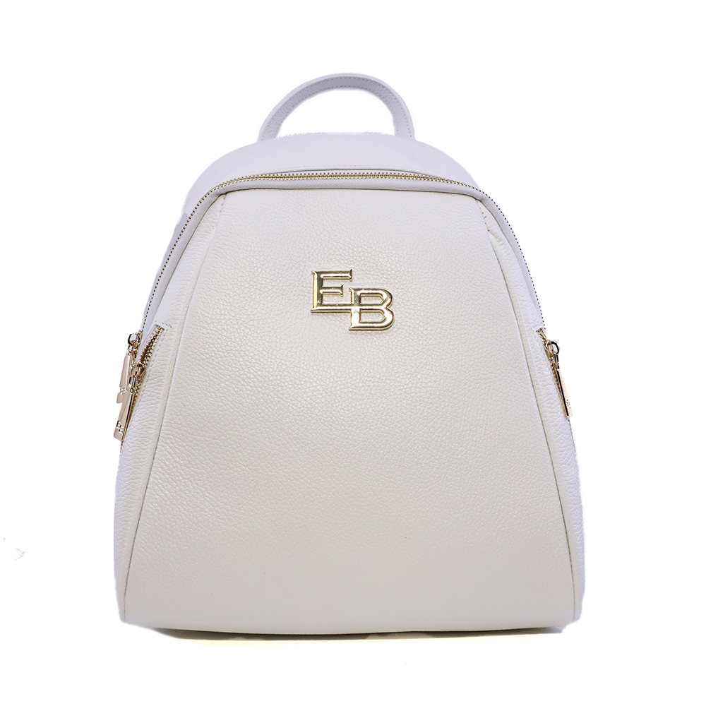 Rucsac femei Enzo Bertini alb din piele 154RUCP3375A