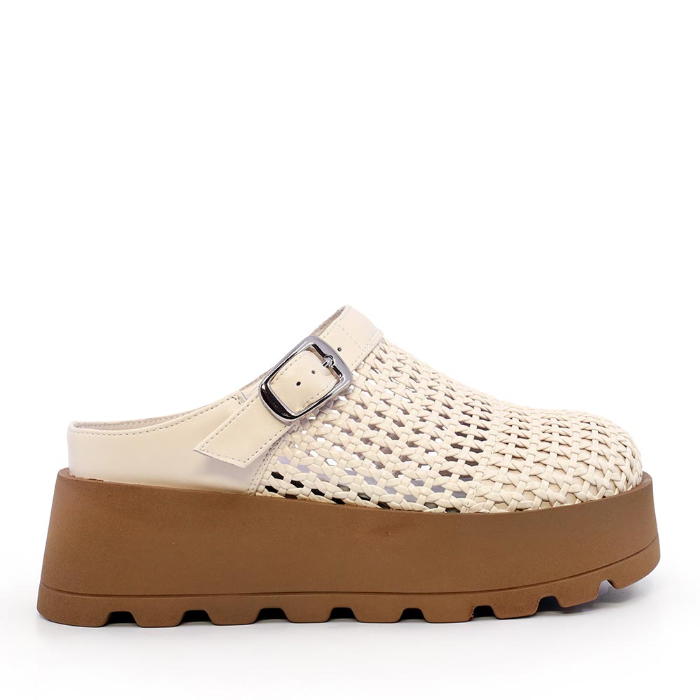 Saboți chunky femei Enzo Bertini bej din piele 1391DST2510BE