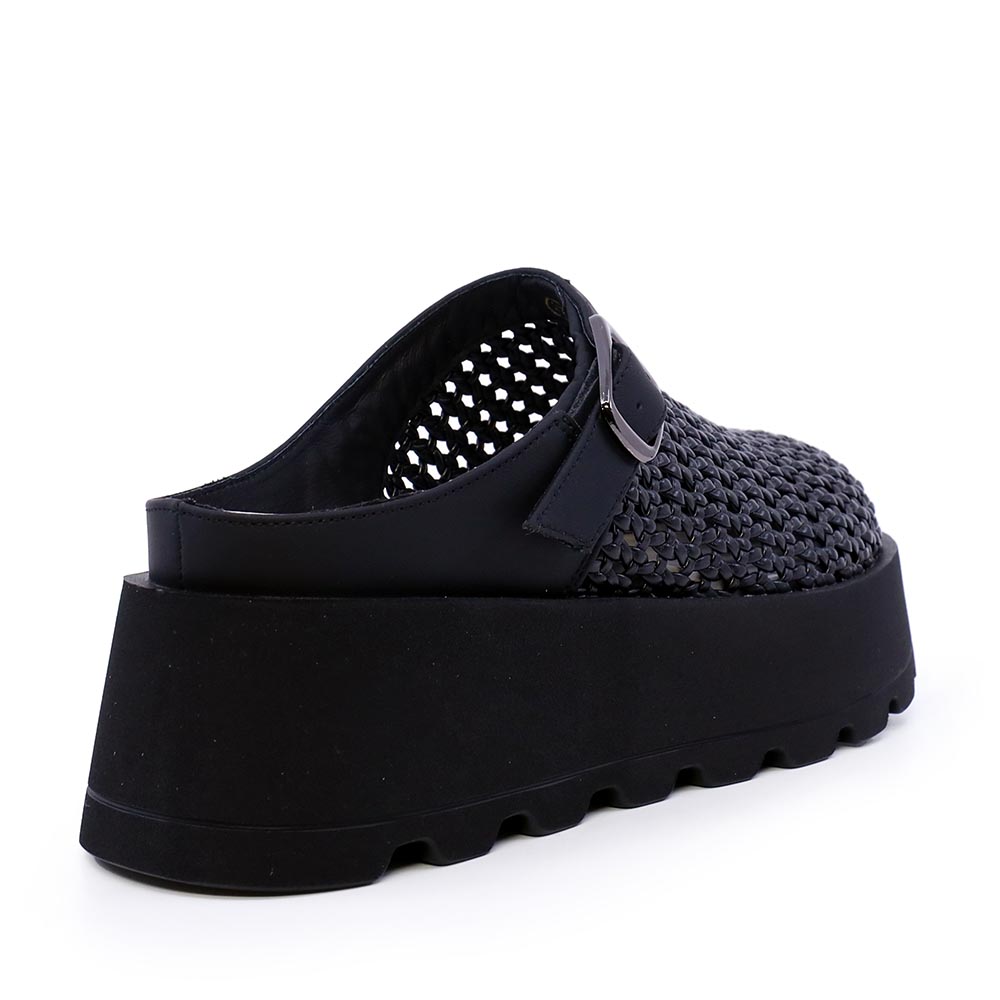 Saboți chunky femei Enzo Bertini negri din piele 1391DST2510N
