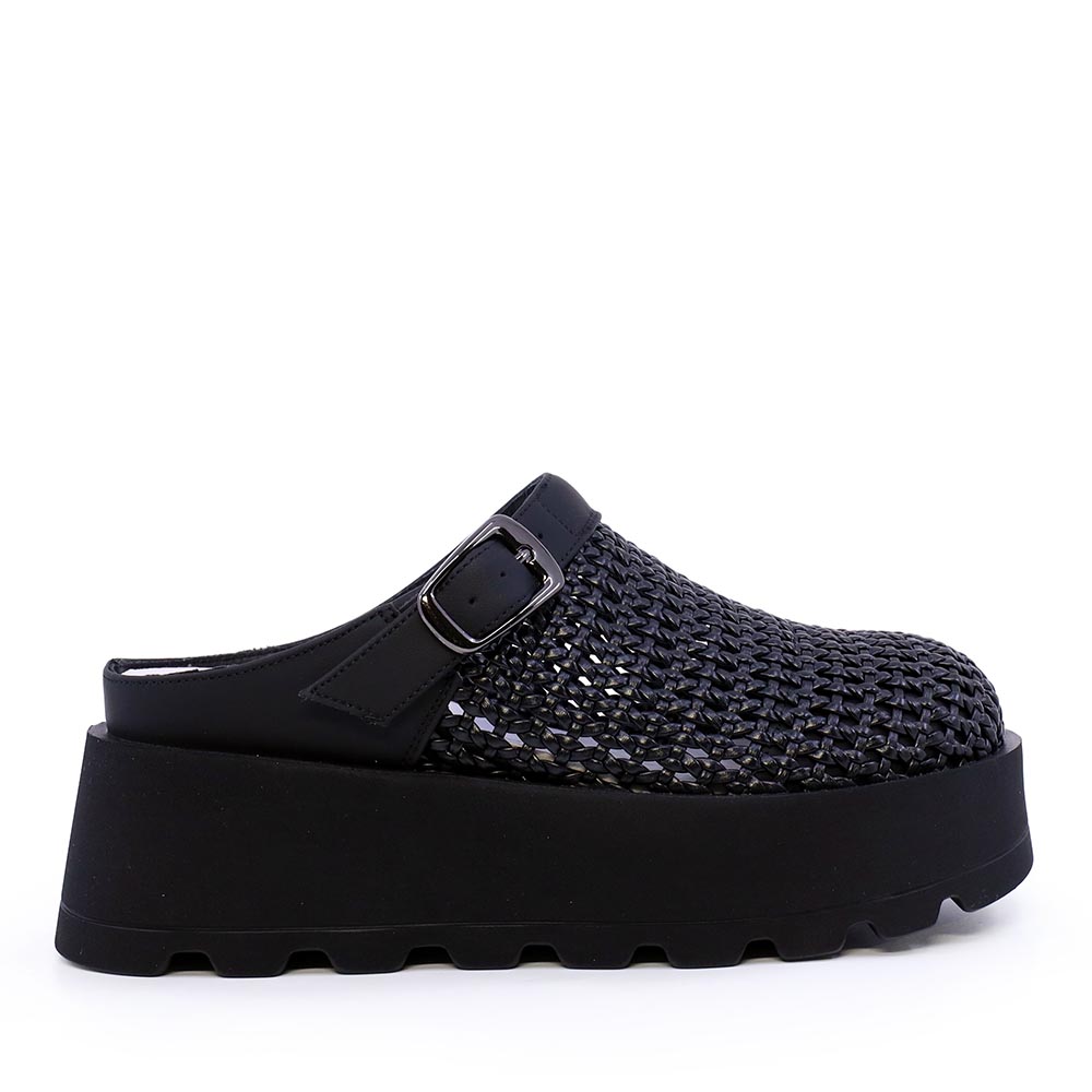 Saboți chunky femei Enzo Bertini negri din piele 1391DST2510N