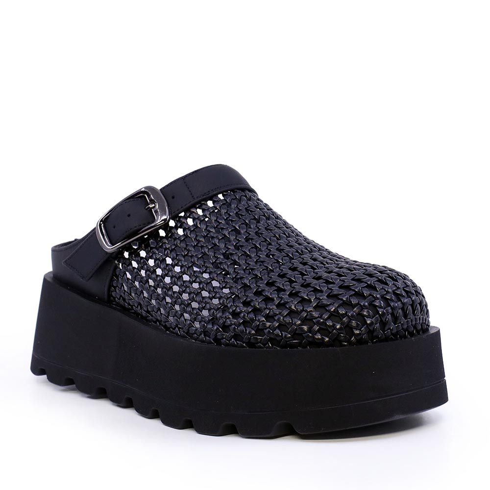 Saboți chunky femei Enzo Bertini negri din piele 1391DST2510N - imagine 2