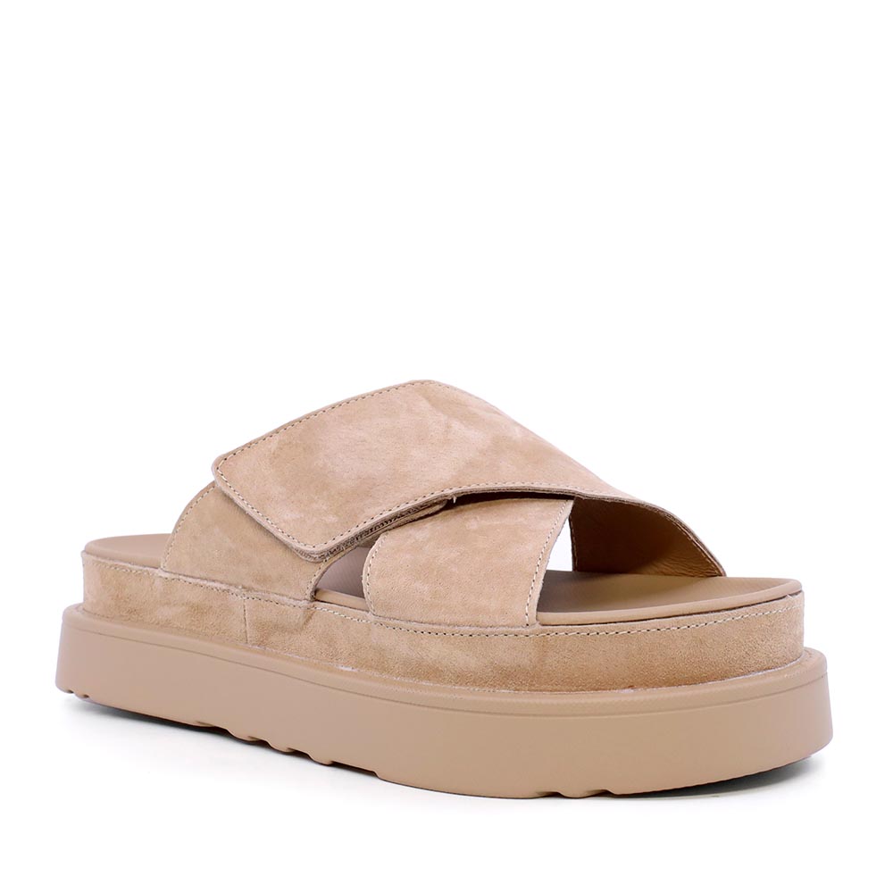 Saboți cu baretă reglabilă femei Enzo Bertini bej din piele întoarsă 1391DST2920VBE - imagine 2