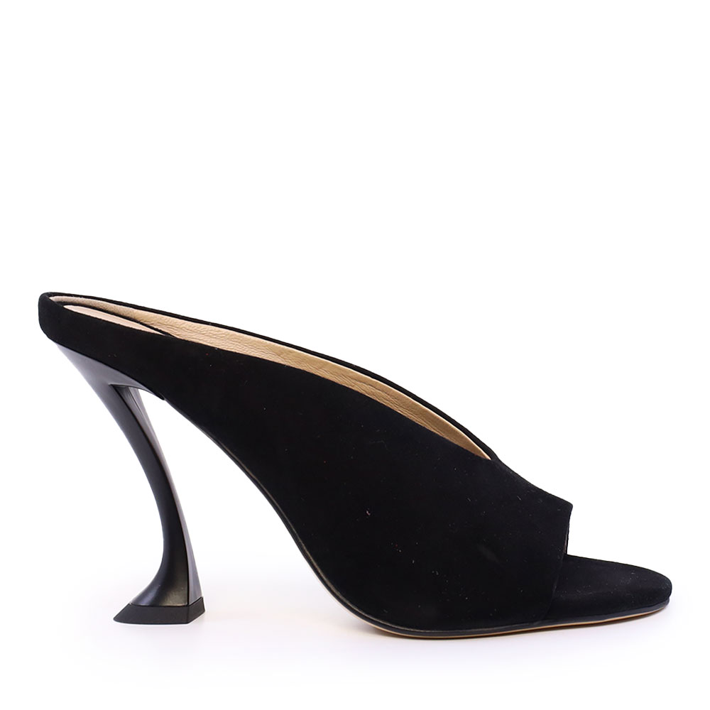 Saboti cu toc inalt femei Enzo Bertini negri din piele intoarsa 2271DST1986VN