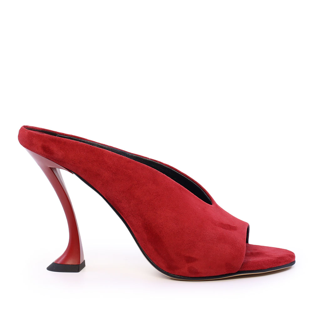 Saboti cu toc inalt femei Enzo Bertini rosii din piele intoarsa 2271DST1986VR