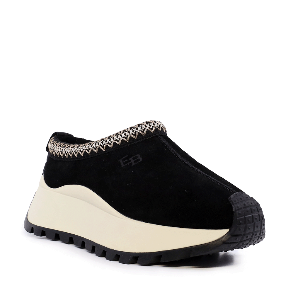 Saboți îmblăniți femei Enzo Bertini negri din velur 3860DPP077VN - 1 | YEO