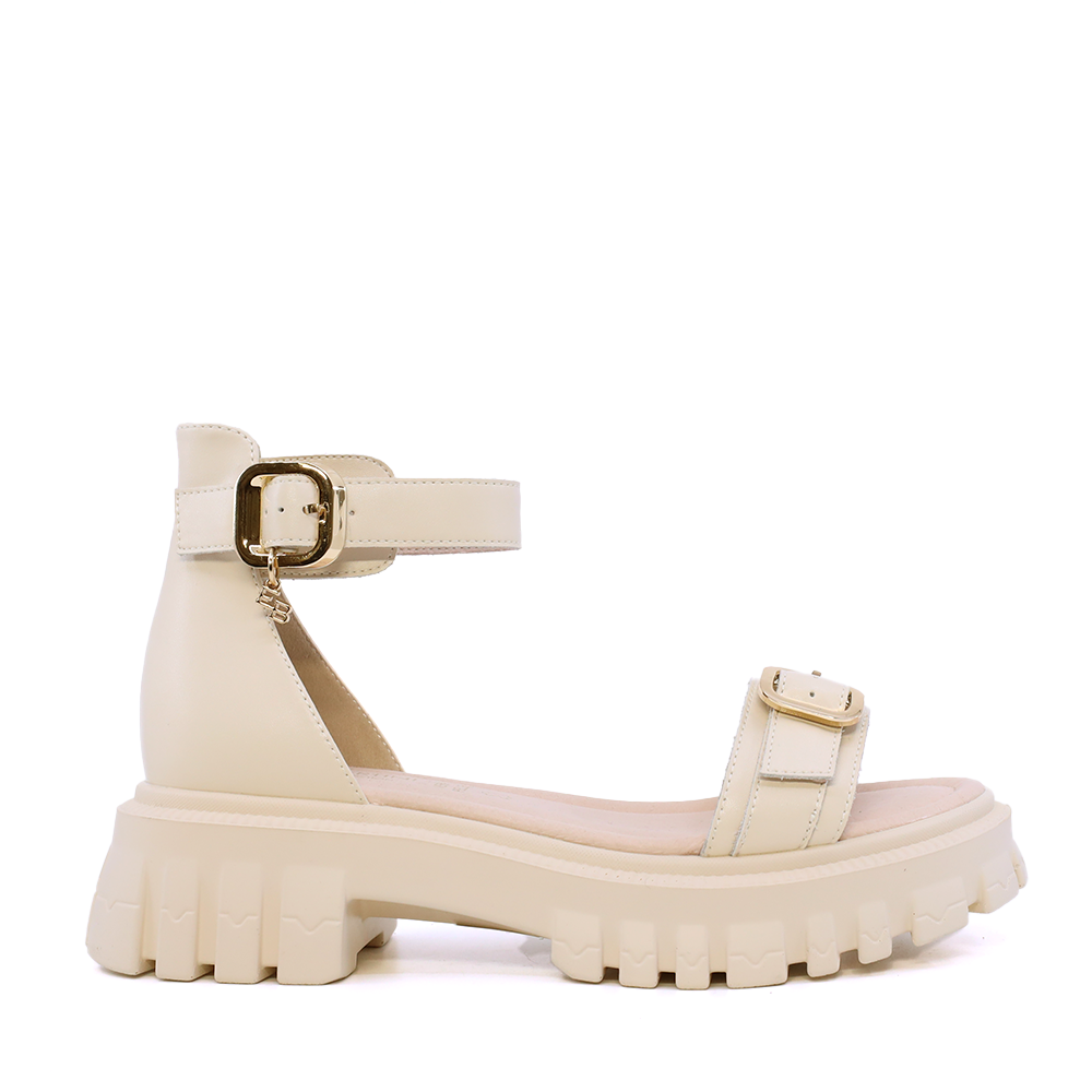 Sandale chunky femei Enzo Bertini bej din piele 1391DS9130BE