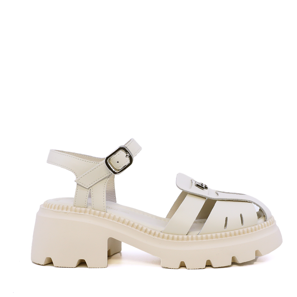 Sandale chunky femei Enzo Bertini bej din piele 3861DS023BE