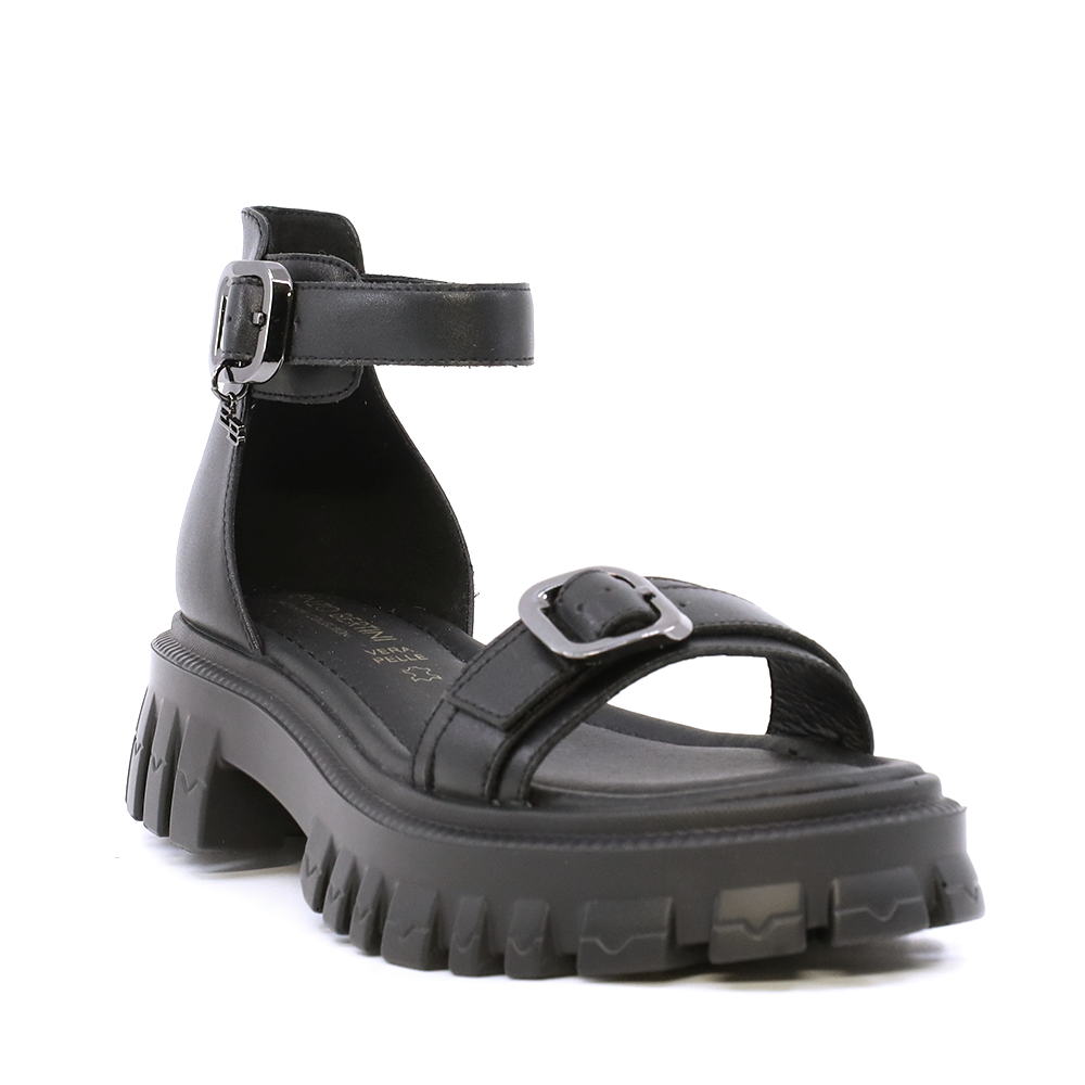 Sandale chunky femei Enzo Bertini negre din piele 1391DS9130N
