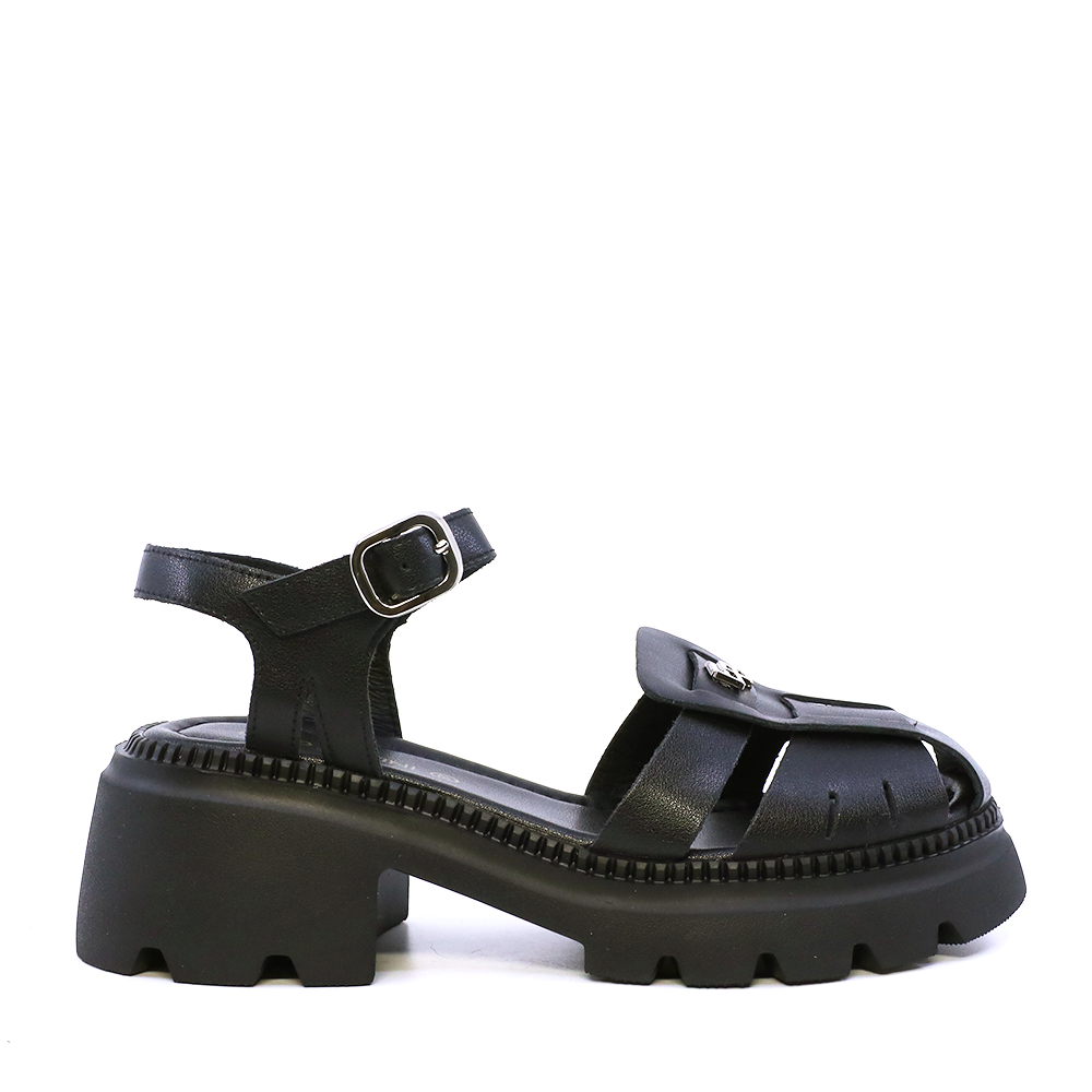 Sandale chunky femei Enzo Bertini negre din piele 3861DS023N