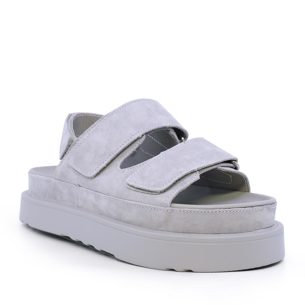 Sandale cu platformă femei Enzo Bertini gri din piele întoarsă 1391DS2910VGR - imagine 2