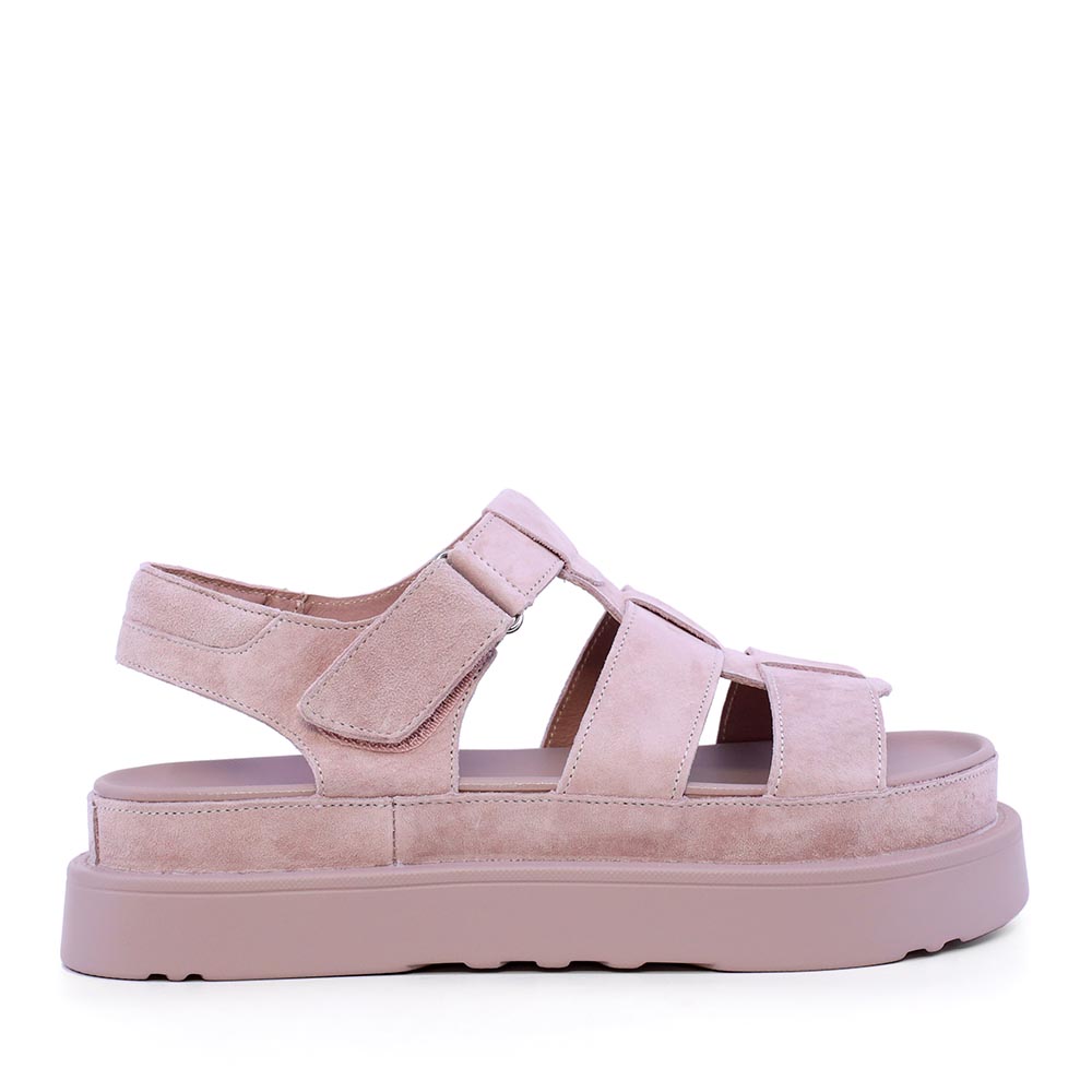 Sandale cu platformă femei Enzo Bertini roz din piele întoarsă 1391DS2930VRO