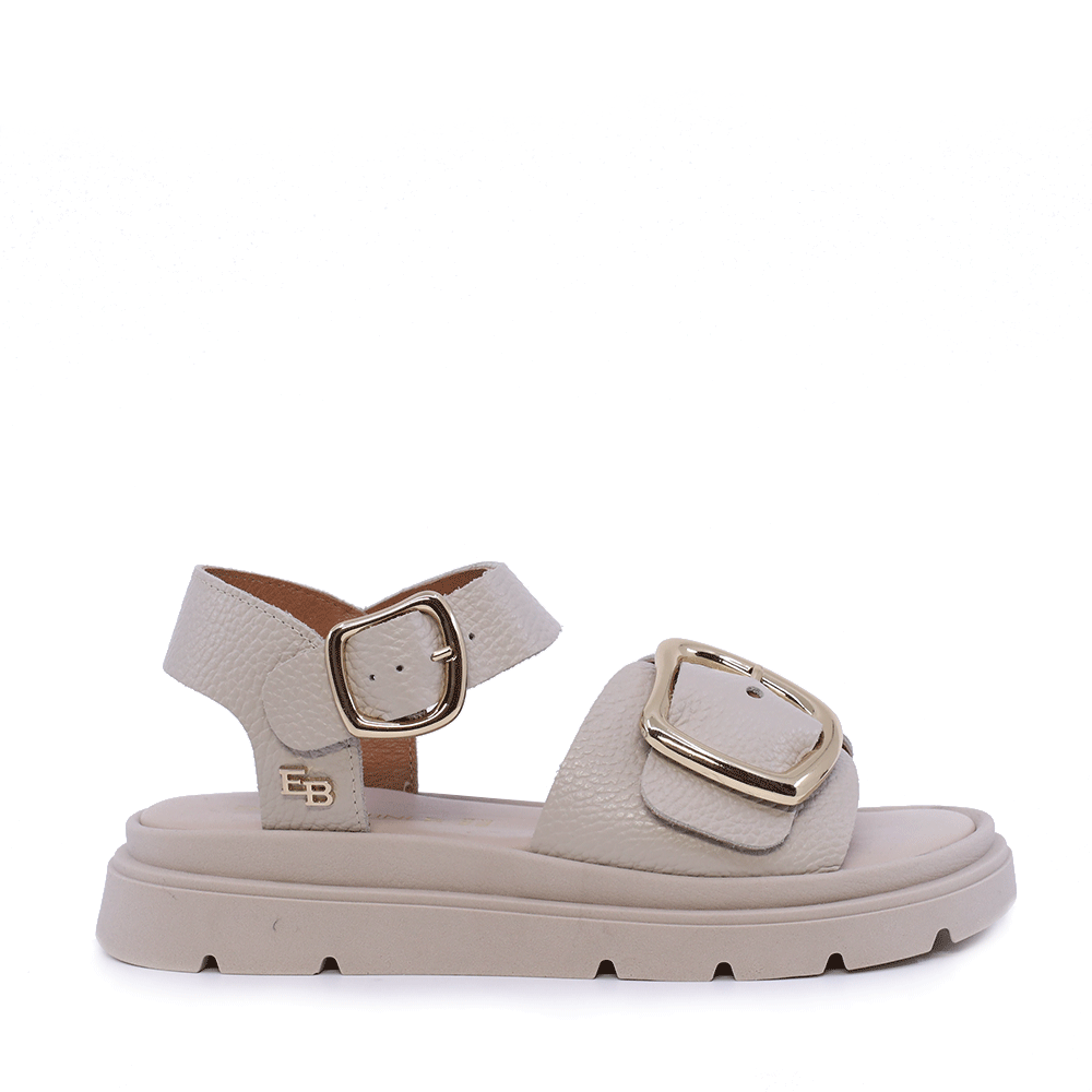 Sandale femei Enzo Bertini bej din piele cu catarama 2801DS7220BE