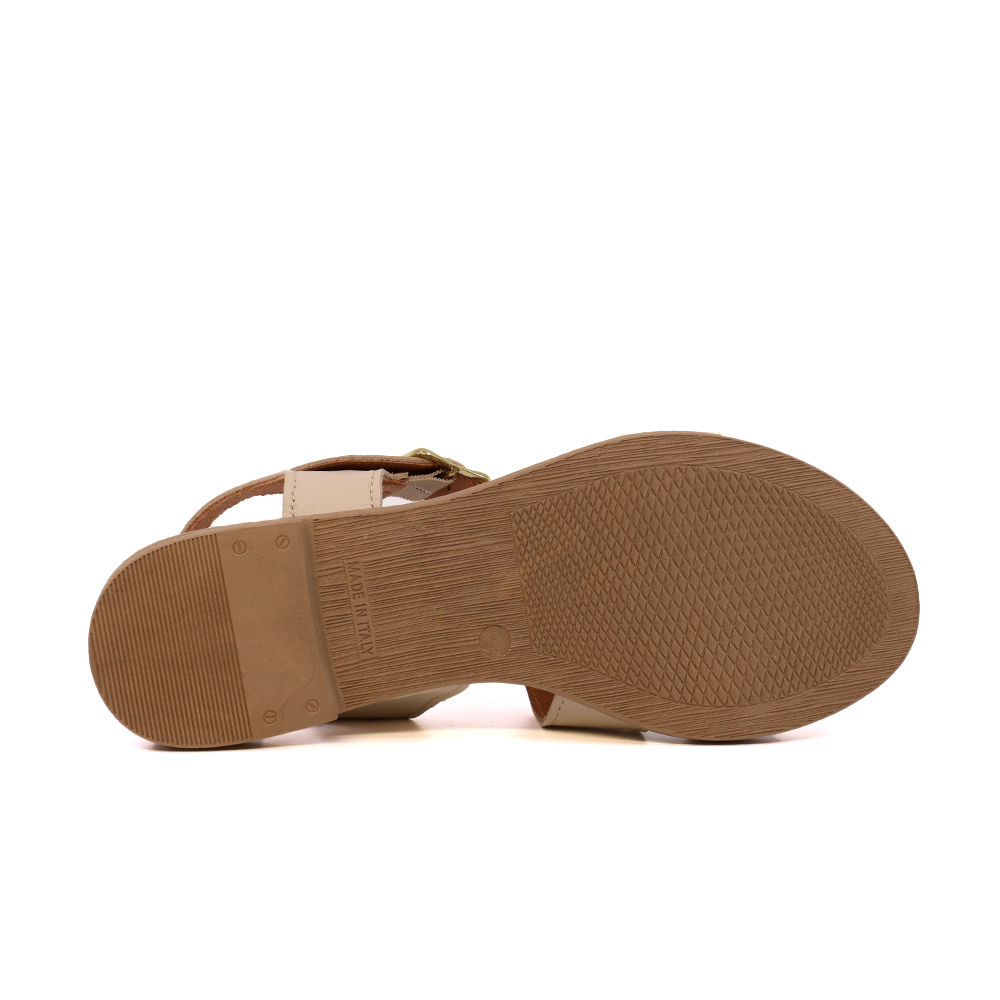 Sandale femei Enzo Bertini bej din piele cu cataramă deco  2809DS16294BE 