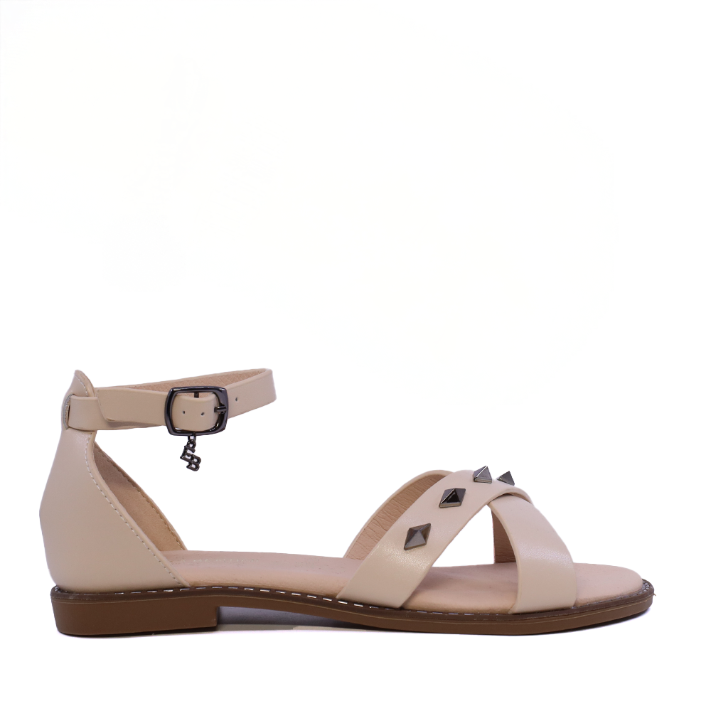 Sandale femei Enzo Bertini bej din piele cu elemente deco 1391DS2280BE