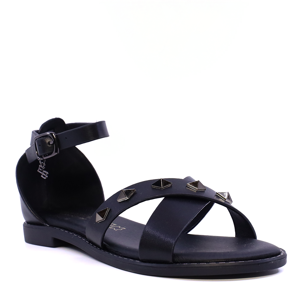 Sandale femei Enzo Bertini negre din piele cu elemente deco 1391DS2280N - imagine 2