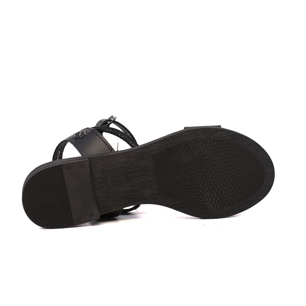 Sandale femei Enzo Bertini  negre din piele cu elemente metalice 2809DS16334N