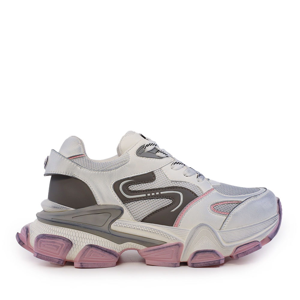 Sneaker femei Enzo Bertini alb cu roz din piele și textil 3861dp269aro