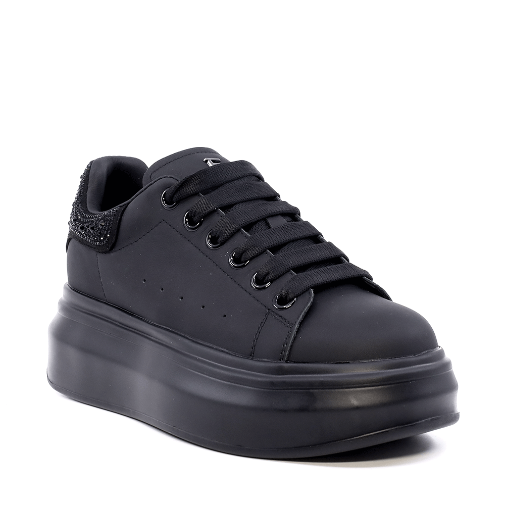 Sneaker femei Enzo Bertini negri din piele cu ștrasuri 3861DP262N - imagine 2
