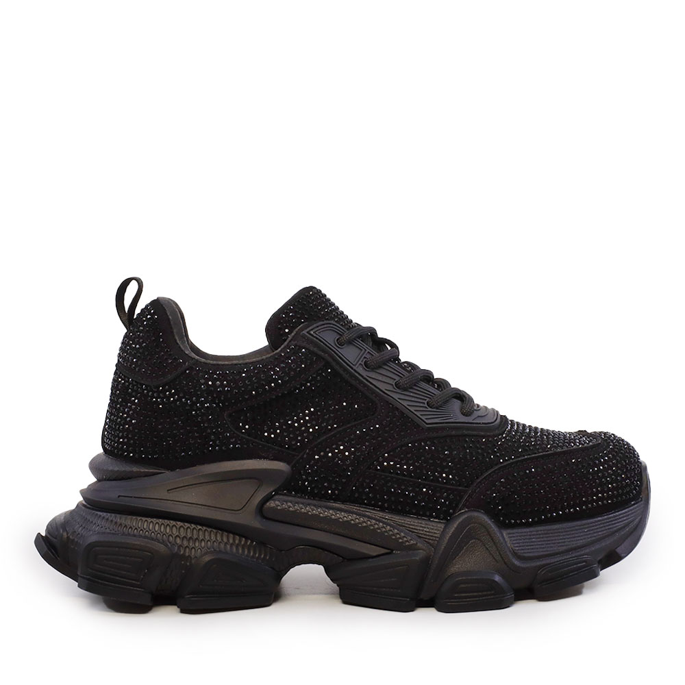 Sneaker femei Enzo Bertini negri din piele cu ștrasuri 3861DP266N