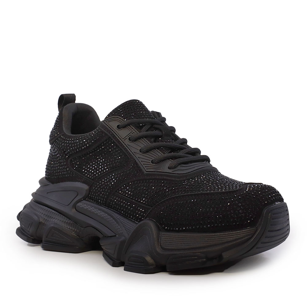 Sneaker femei Enzo Bertini negri din piele cu ștrasuri 3861DP266N