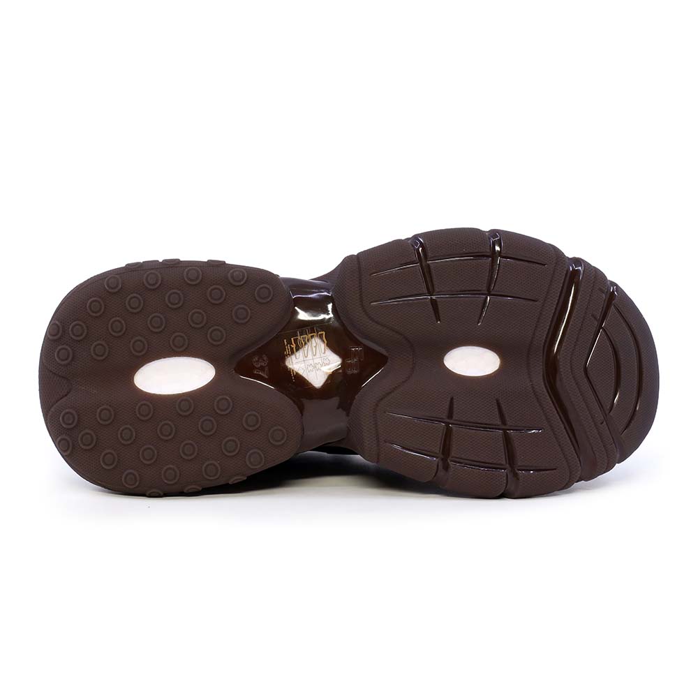 Sneakers chunky femei Enzo Bertini maro din piele și textil 3862DP191M