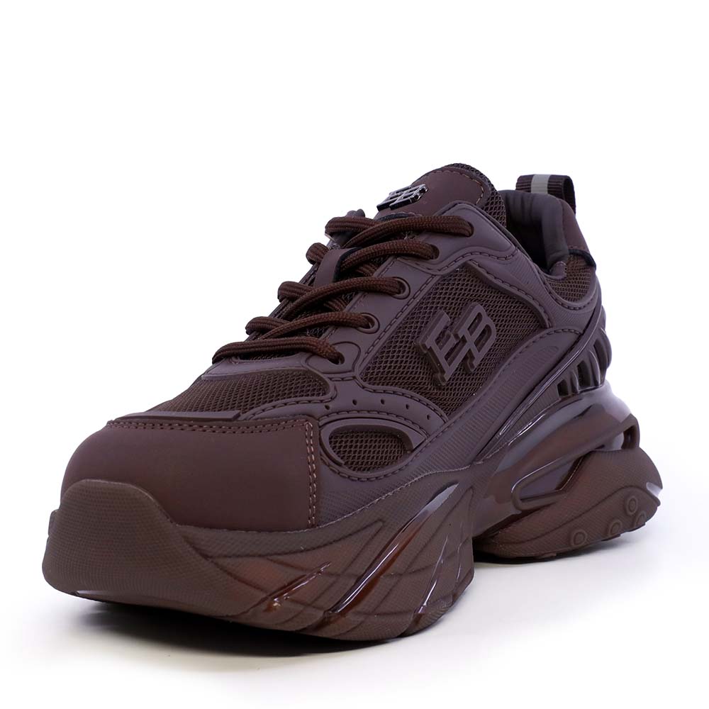 Sneakers chunky femei Enzo Bertini maro din piele și textil 3862DP191M