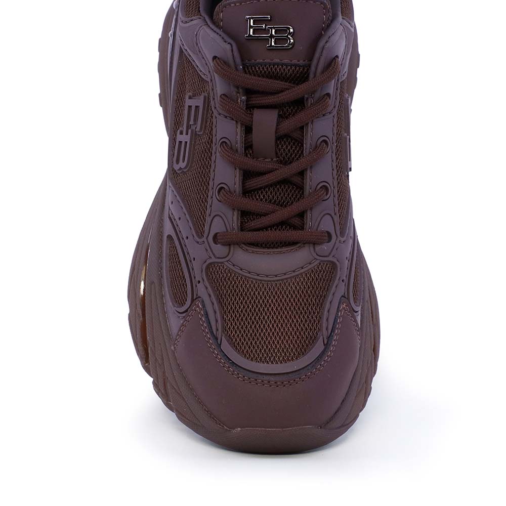 Sneakers chunky femei Enzo Bertini maro din piele și textil 3862DP191M