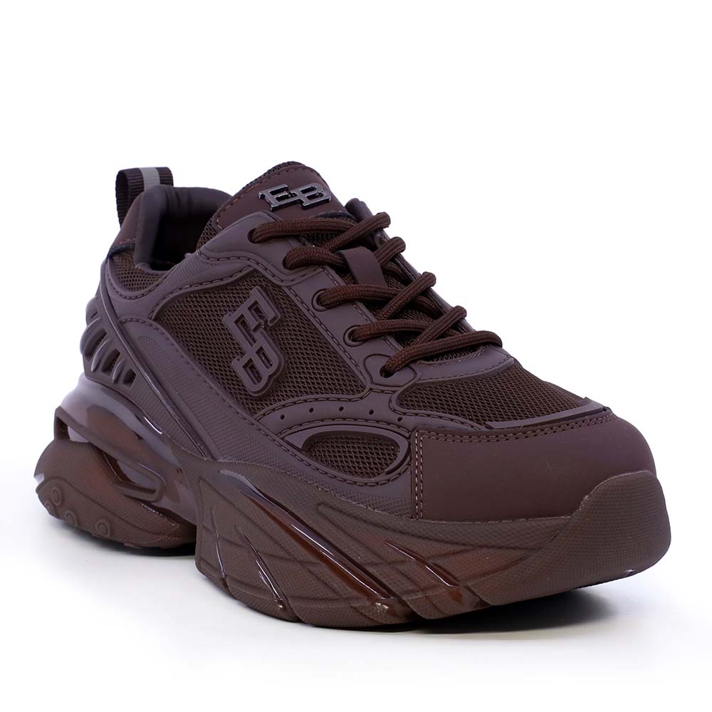 Sneakers chunky femei Enzo Bertini negri din piele și textil 3862DP191M
