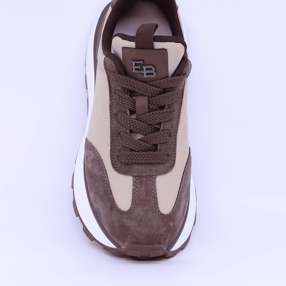 Sneakers femei Enzo Bertini maro din piele întoarsă  și textil 1392DP1100VM