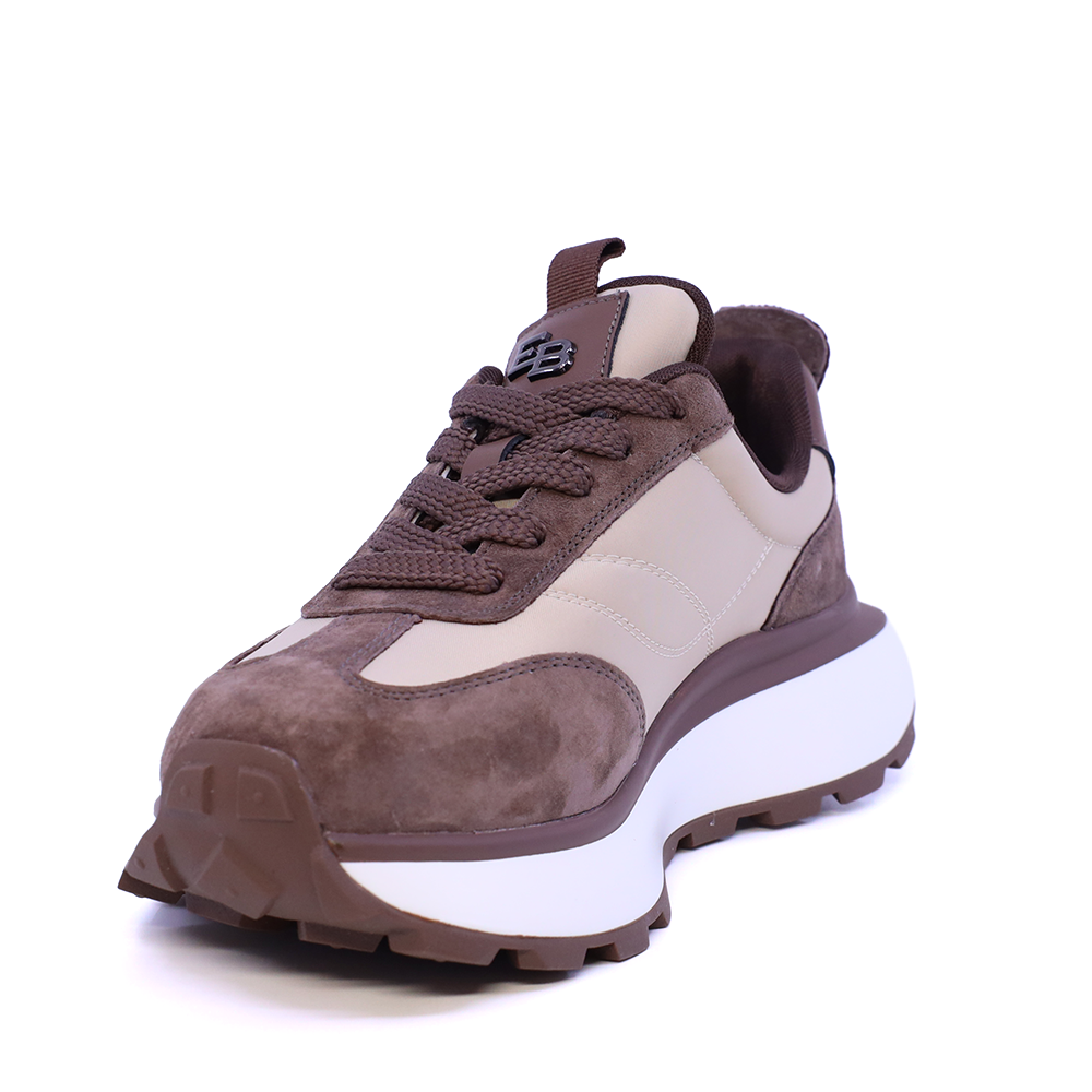 Sneakers femei Enzo Bertini maro din piele întoarsă  și textil 1392DP1100VM