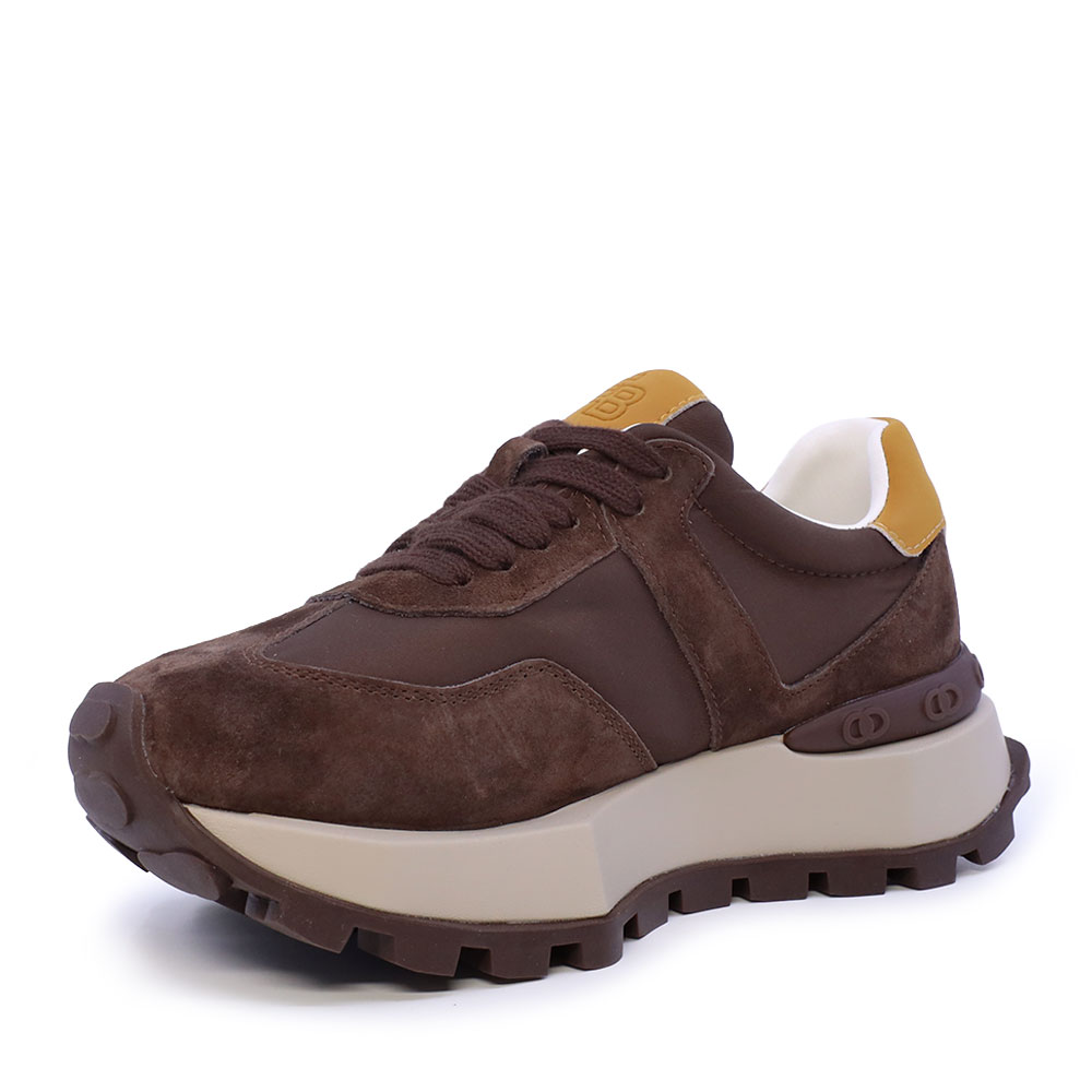 Sneakers femei Enzo Bertini maro din piele și textil 2132DP072VM