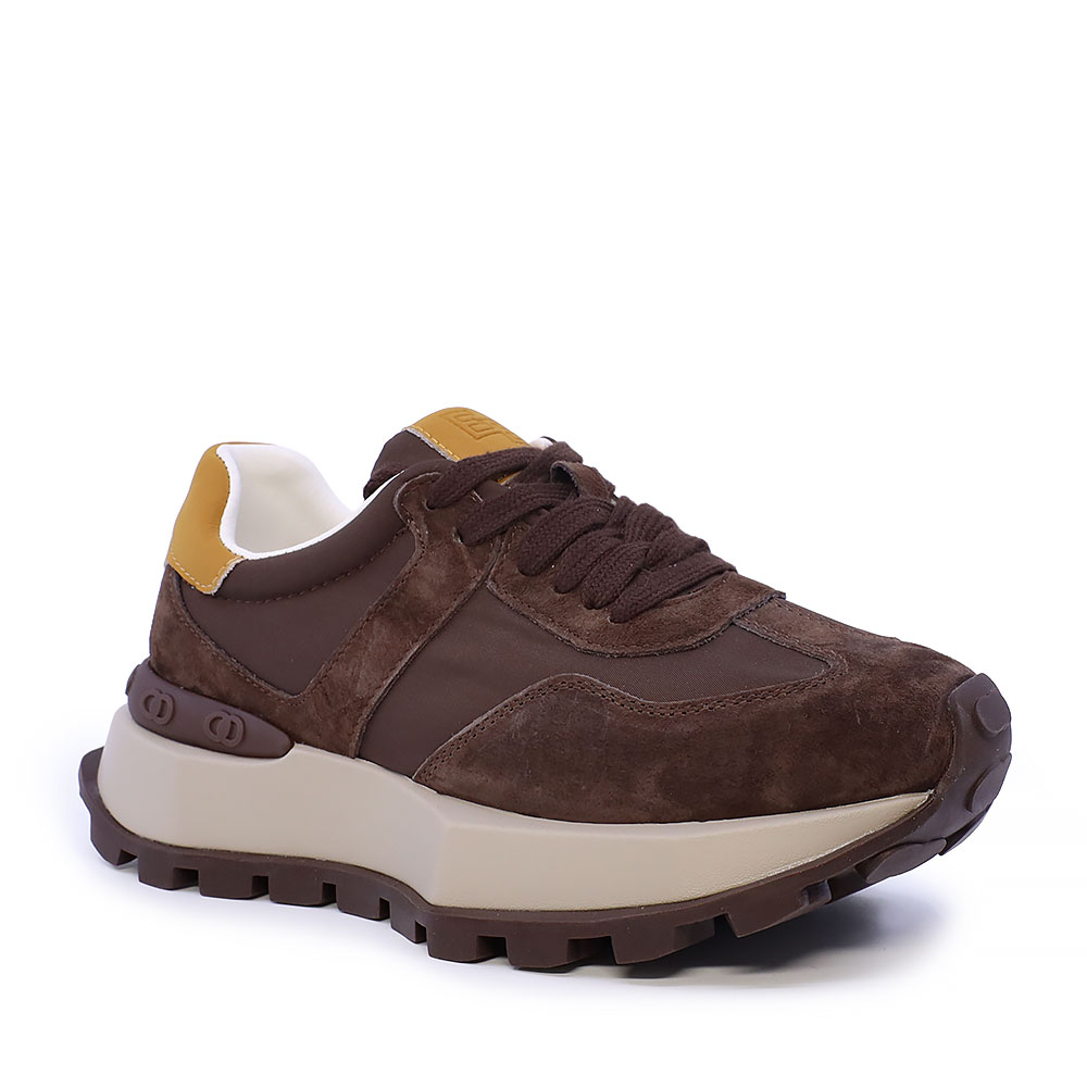 Sneakers femei Enzo Bertini maro din piele și textil 2132DP072VM — imaginea 2