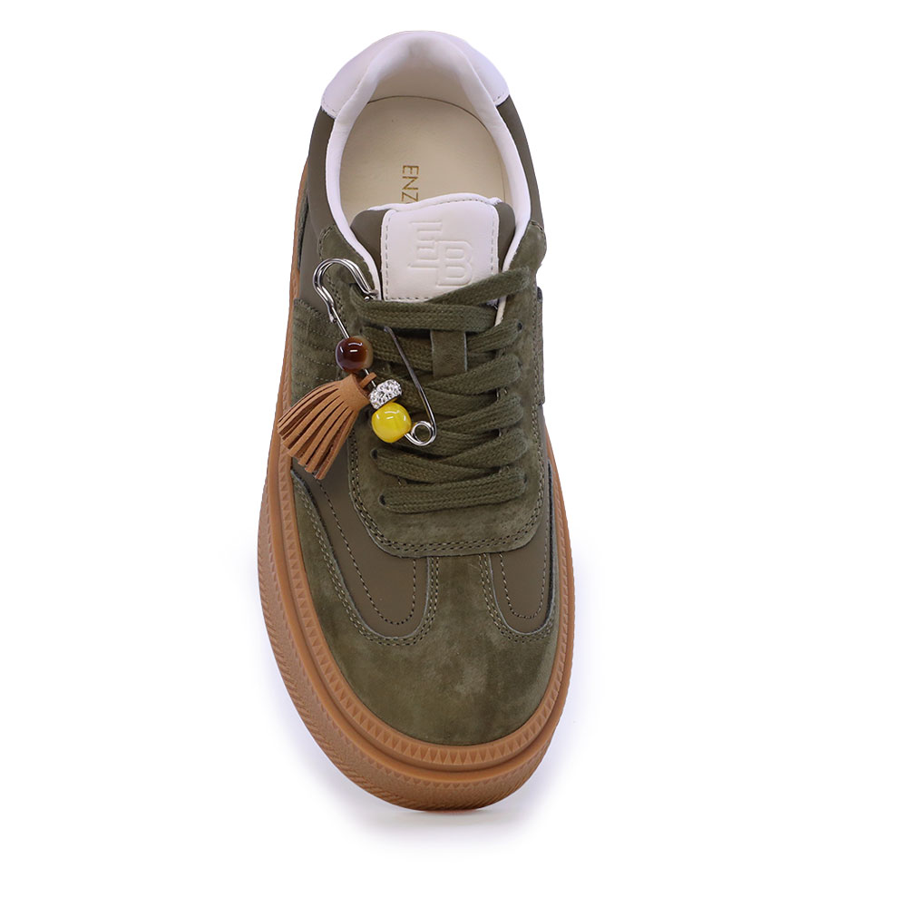 Sneakers femei Enzo Bertini verzi din piele și textil 2132DP092VV