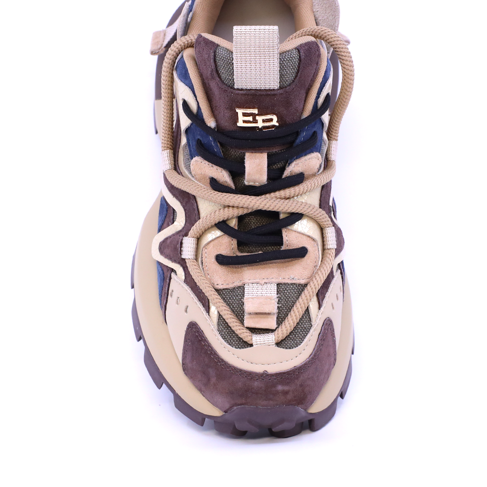 Sneakers femeiEnzo Bertini multicolor taupe din piele și textil 1392DP2720VTA