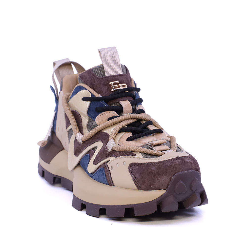 Sneakers femeiEnzo Bertini multicolor taupe din piele și textil 1392DP2720VTA
