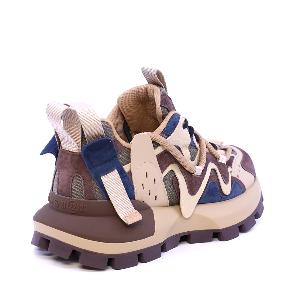 Sneakers femeiEnzo Bertini multicolor taupe din piele și textil 1392DP2720VTA