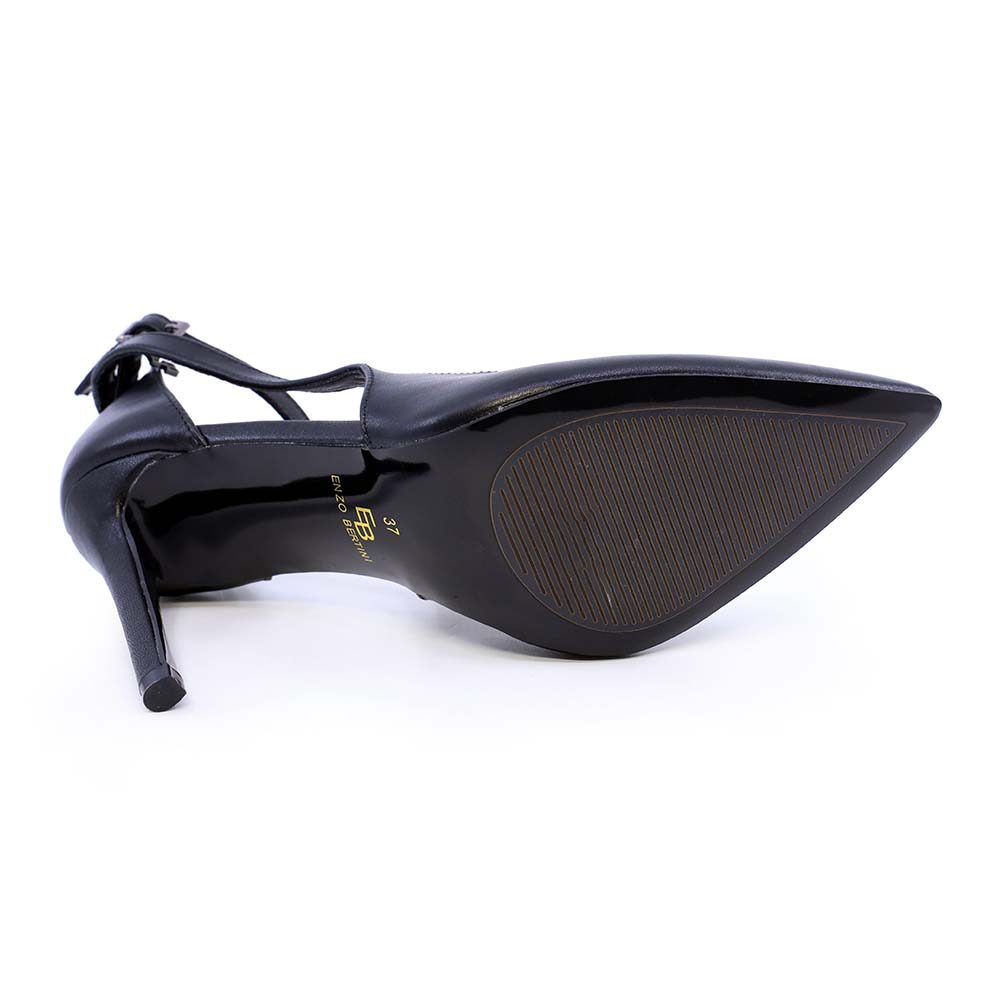 Pantofi stiletto d'orsay femei Enzo Bertini negri din piele 1129DP2427N