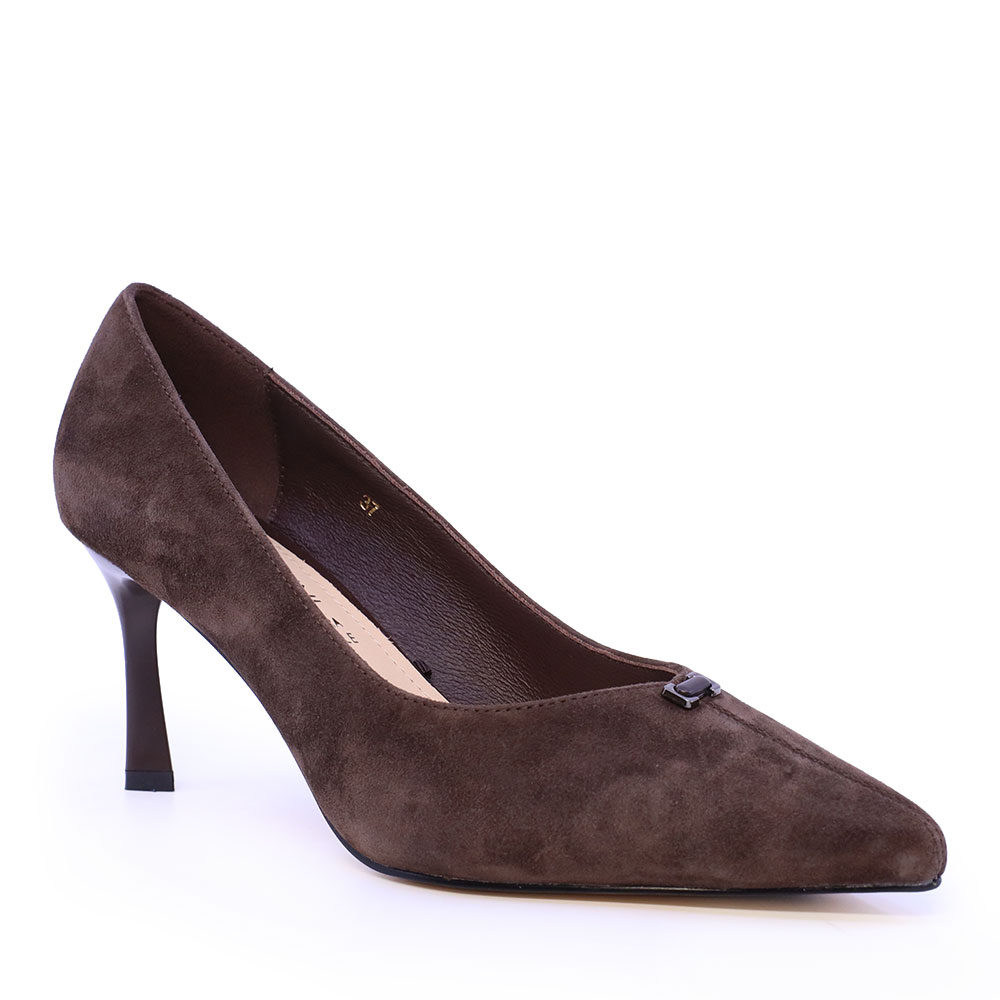 Pantofi stiletto femei Enzo Bertini maro din piele întoarsă   1392DP0124VM