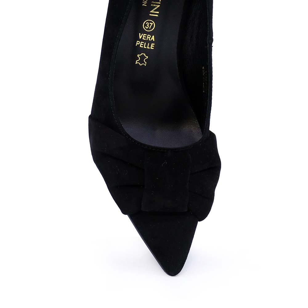 Pantofi stiletto femei Enzo Bertini negri din piele întoarsă 1129DP2403VN