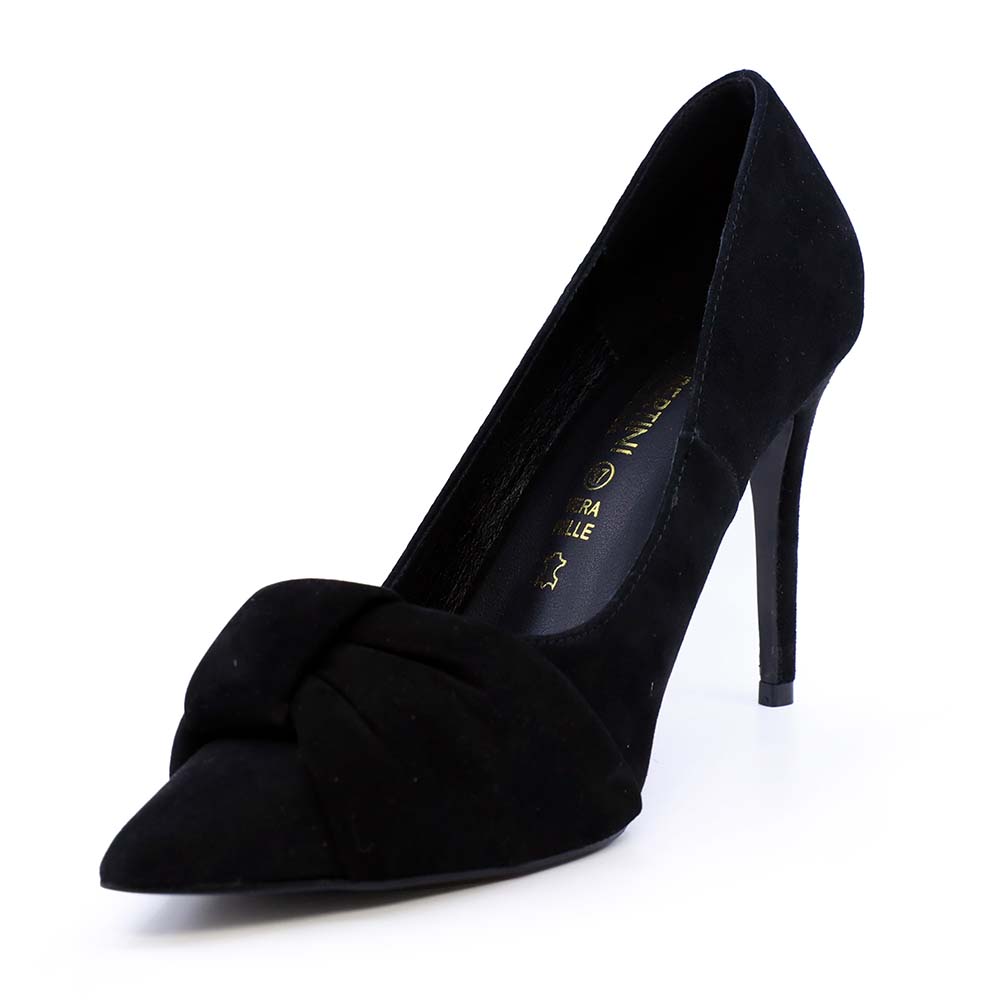 Pantofi stiletto femei Enzo Bertini negri din piele întoarsă 1129DP2403VN