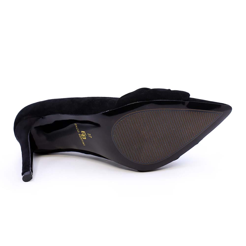 Pantofi stiletto femei Enzo Bertini negri din piele întoarsă 1129DP2403VN
