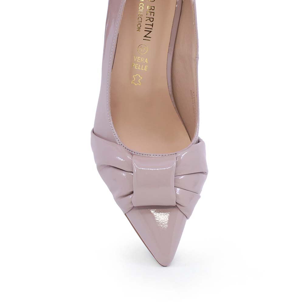 Pantofi stiletto femei Enzo Bertini nude din piele lăcuită 1129DP2403LNU