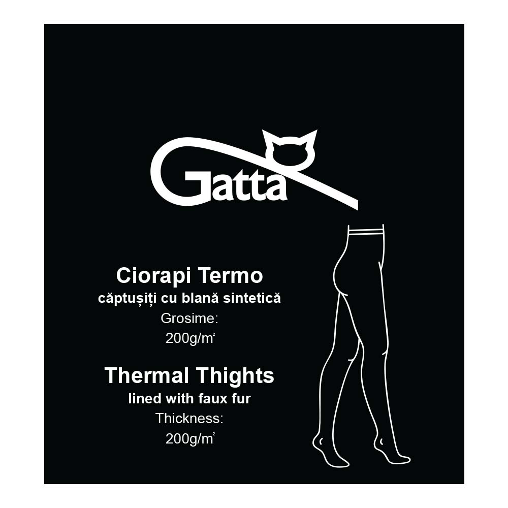 Dresuri Gatta termo negre cu căptușeală tip fleece 999collon001n