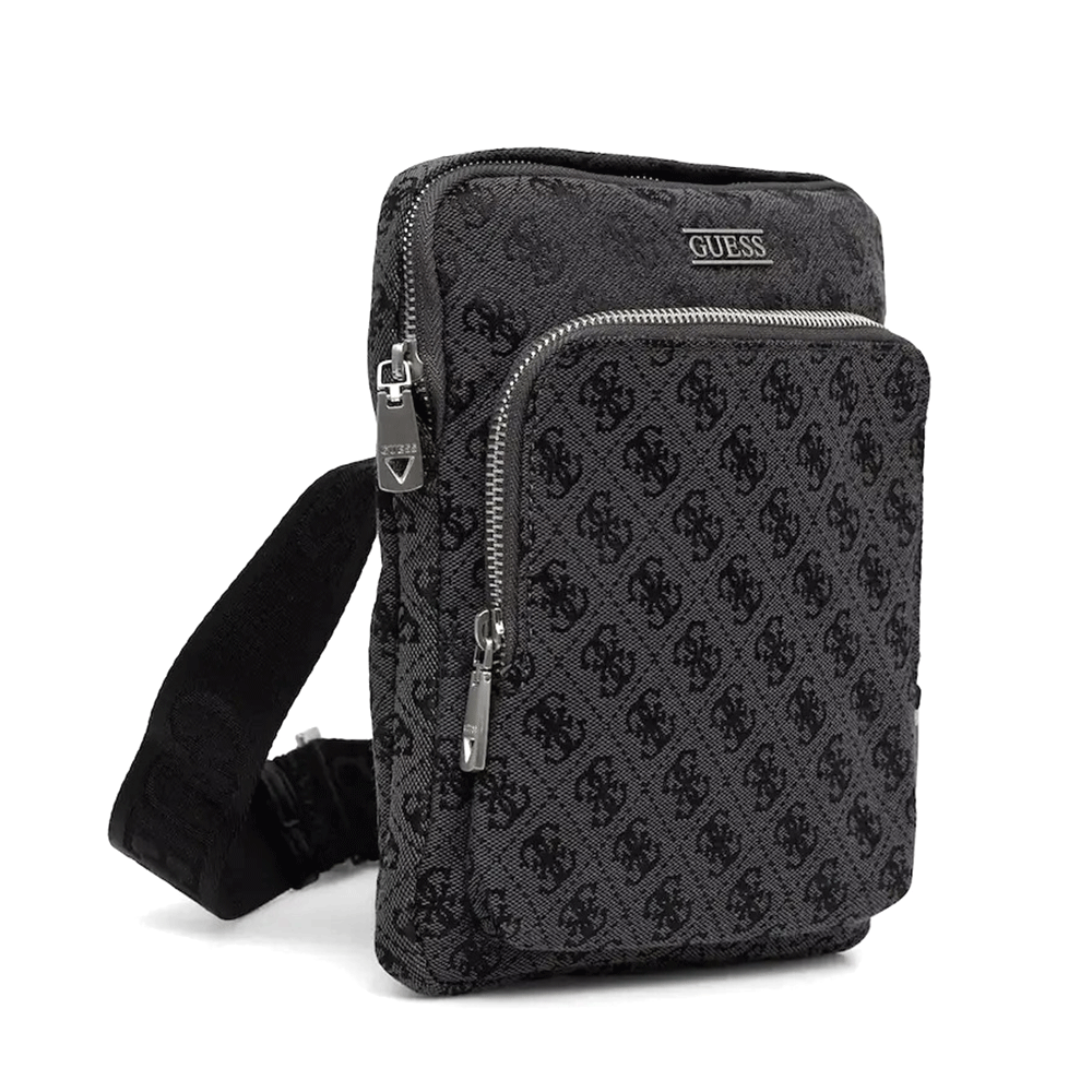 Geantă crossbody bărbați Guess Boston neagră cu logo 921BGEAHMBOSTP6123N - imagine 2