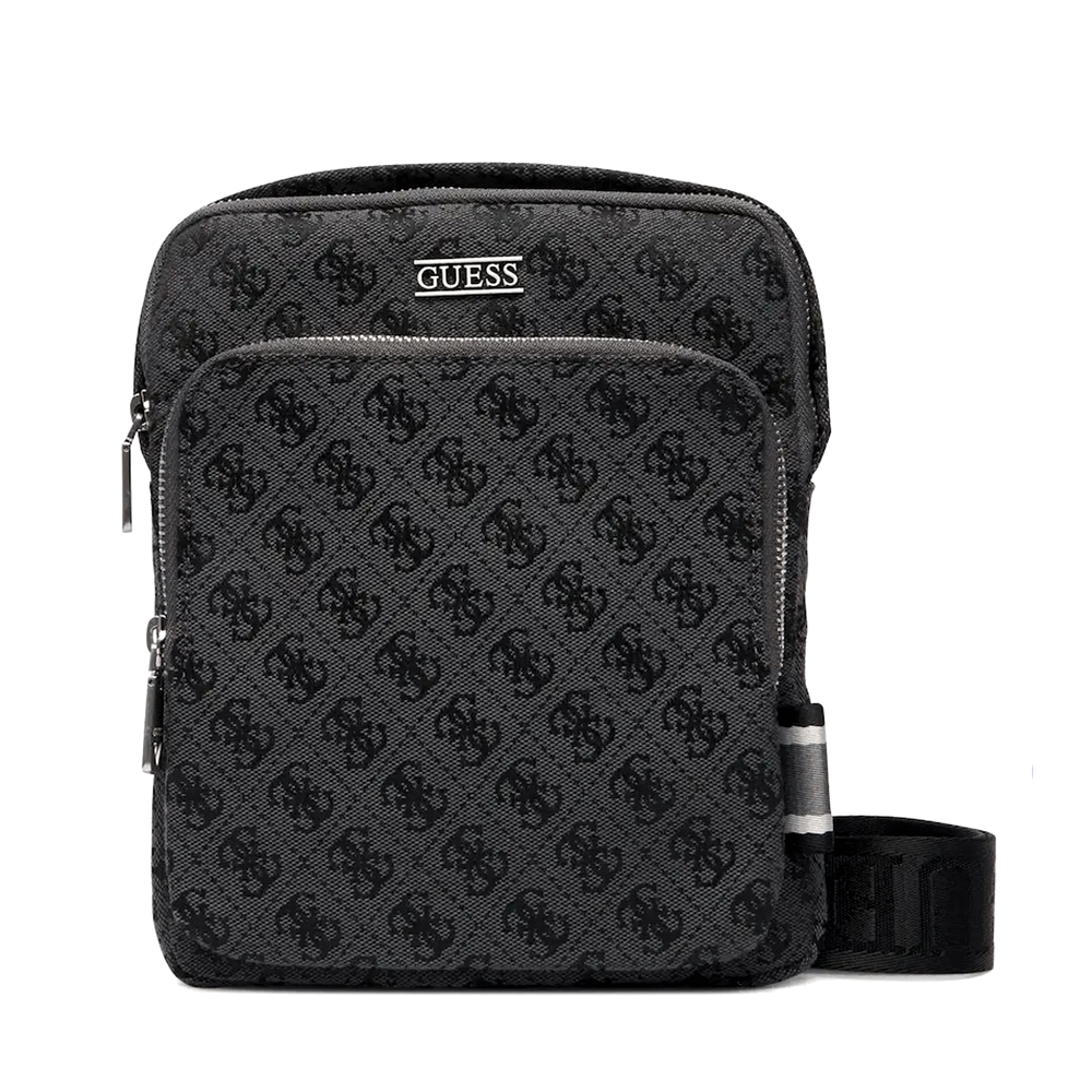 Geanta crossbody barbati Guess Boston neagra cu logo 921BGEAHMBOSTP6123N