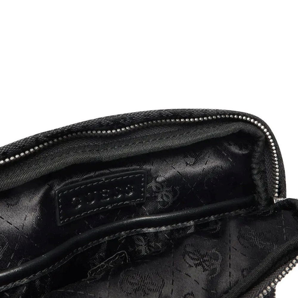 Geantă crossbody bărbați Guess Boston neagră cu logo 921BGEAHMBOSTP6123N