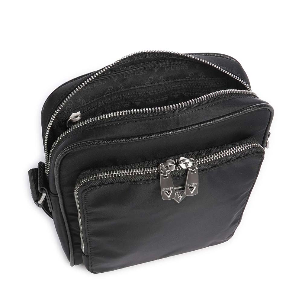 Geantă crossbody bărbați Guess neagră cu logo metalic 920BGEAHMMINYP5260N - 1 | YEO